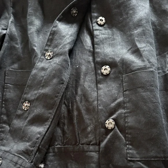 Frame Women’s Black Linen Jacket with Tie Cuffs, M, NWT - Picture 7 of 9